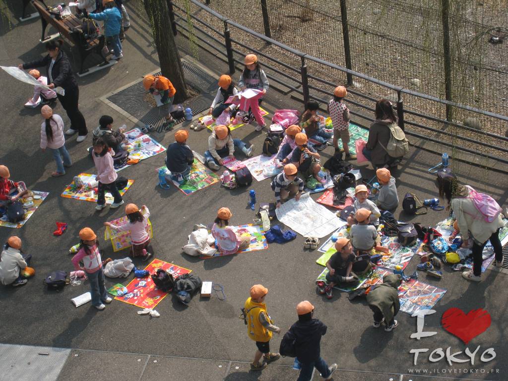 Picnic au bord de l'étang Shinobazu parc de Ueno